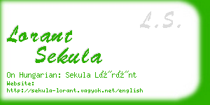 lorant sekula business card